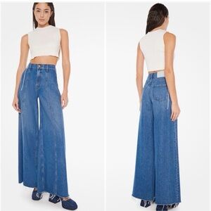 MOTHER x SNACKS! The Lunch Line Sneak Fray Wide Leg Jeans Yummy size 24